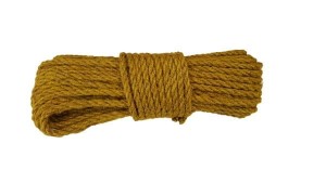 Jutové lano, průměr 8 mm, žlutá barva, 20 metrů