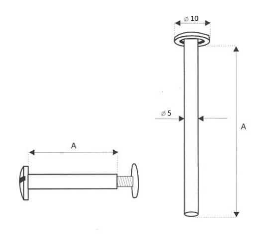Nity skręcane Śrubka 8mm Srebrny 5szt