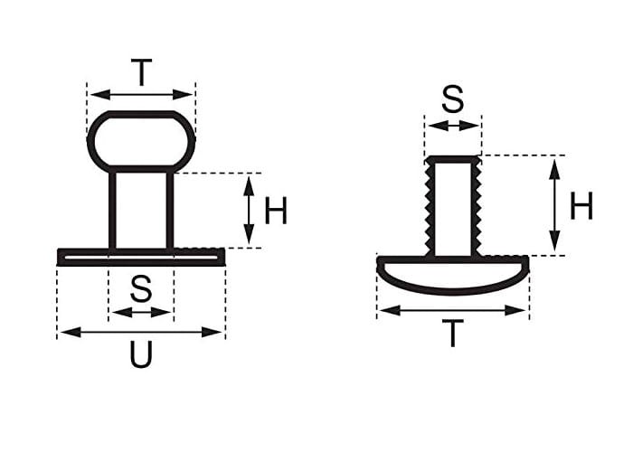 Knopik Ćwiek Nit Śrubka 6mm 5szt