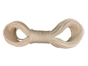 Pletené lano 4 mm, polypropylenové jádro, 25 m, bílé