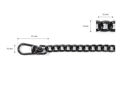 Łańcuszek do Torebki Dewizka 120cm Ciemny Nikiel