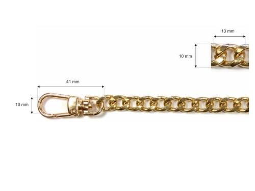 Łańcuszek do Torebki Dewizka 100cm Złoty