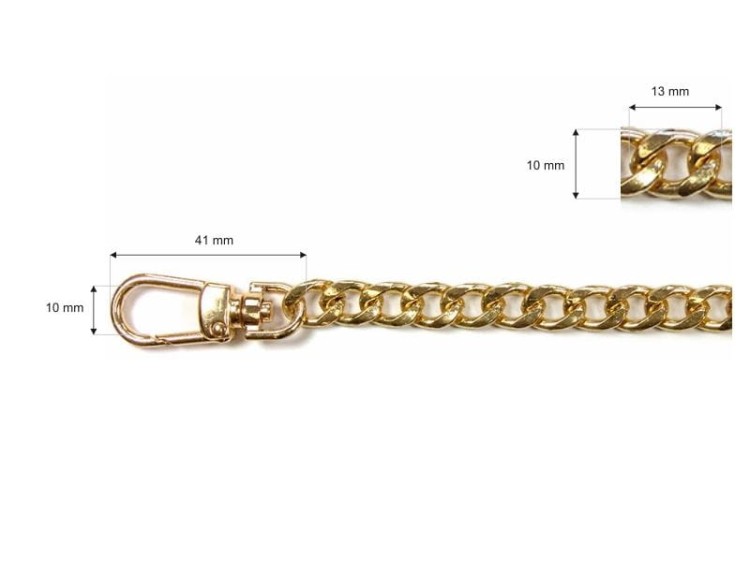 Łańcuszek do Torebki Dewizka 100cm Złoty