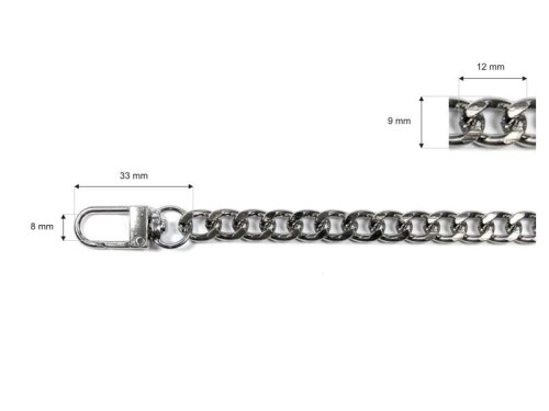 Łańcuszek do Torebki Dewizka 60cm Nikiel