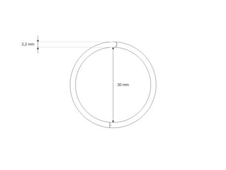 Kółko Otwierane Zatrzaskowe 30/2,2mm Srebrne 10szt