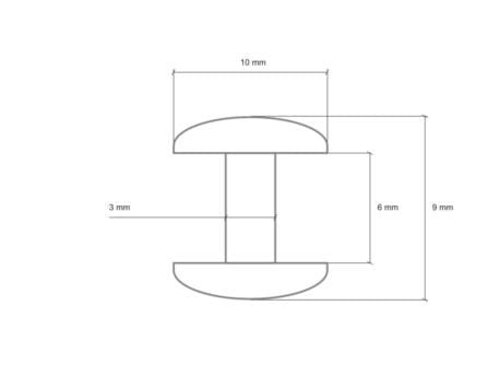 Nity dwustronne LUX 10x9mm Nierdzewne 50szt