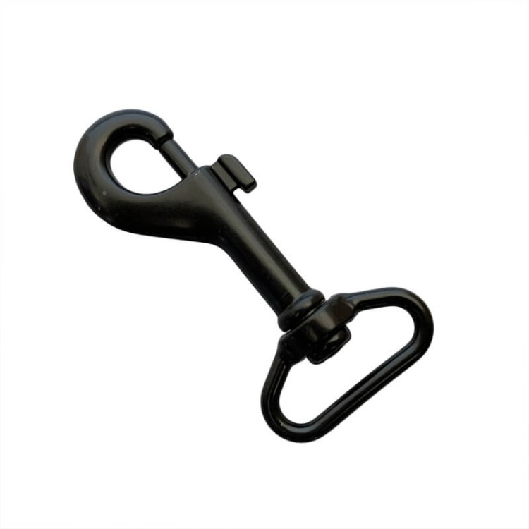 Karabinek 25x64mm karabińczyk Czarny Półmat Nierdzewny