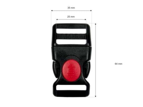 Klamra plastikowa 25mm Czarno Czerwona blokada 5szt