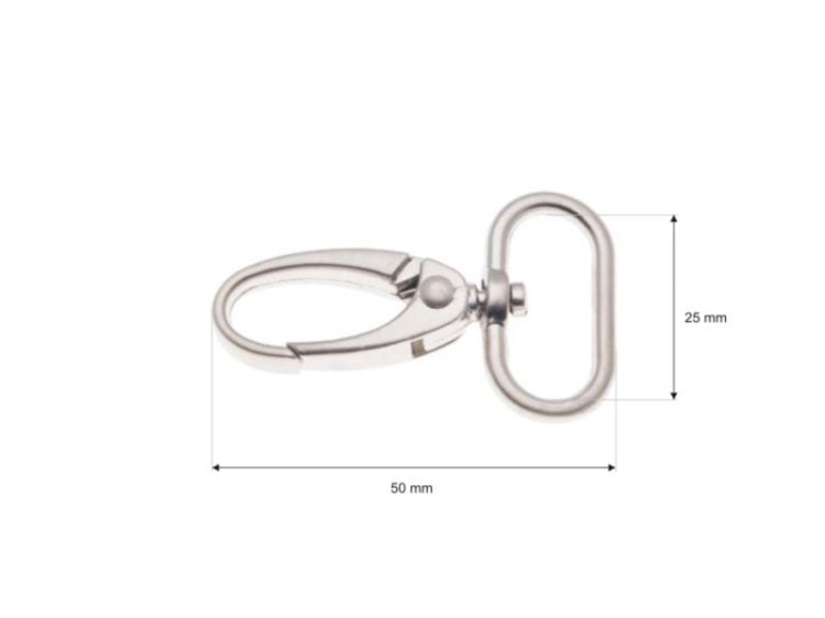 Karabinek Odlewany 25x50mm 5szt