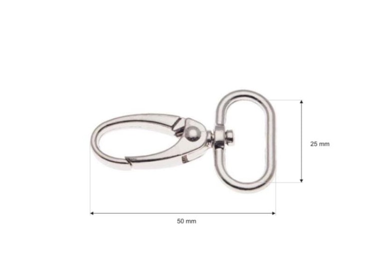 Karabinek Odlewany 25x50mm 5szt