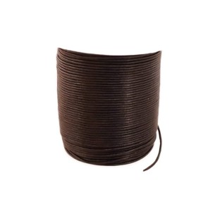 Kožený řemínek, průměr 1,5 mm, černý, 5 m