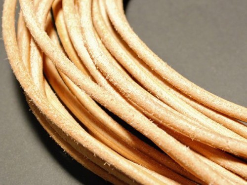 Rzemień Rzemyk Skóra fi 5mm Naturalny