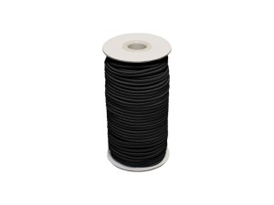 Gumová šňůrka, průměr 6 mm, černá, 50 m