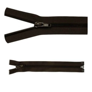 Zip #5 rozdělovací 60 cm tmavě hnědý, 5 ks