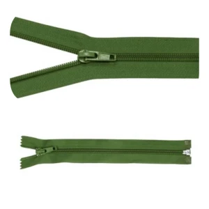 Zip #5 rozdělovací 60 cm olivová barva 5 ks