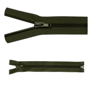 Zip #5 rozdělovací 30 cm tmavě olivová 5 ks