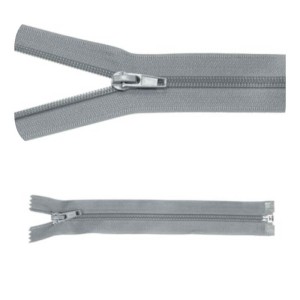 Zip #5 rozdělovací 55 cm, barva studená šedá, 5 ks