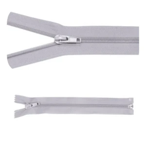 Zip #5 rozdělovací 65 cm, popelavá barva, 5 ks