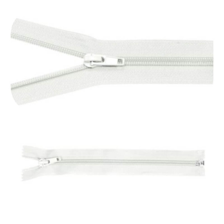 Zamek błyskawiczny #5 Rozdzielczy 45cm Biały 5szt