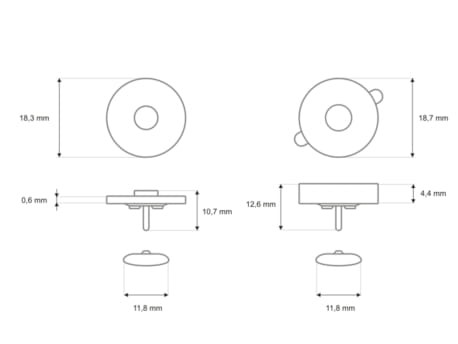 Zapięcie Magnetyczne Magnes 18/5mm na 2 Nity 5szt
