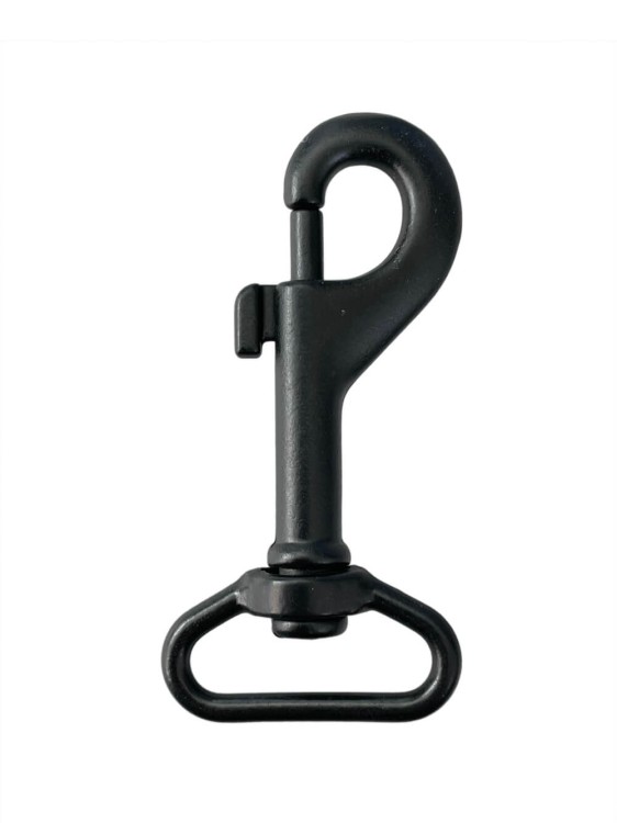 Karabinek 25x64mm karabińczyk Czarny Półmat Nierdzewny
