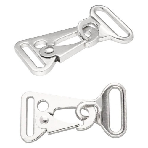 Karabinek metalowy plus uchwyt 24x64mm Srebrny