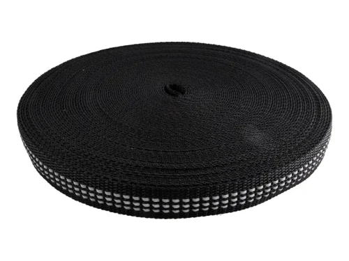 Taśma Odblaskowa polipropylen 20mm/1,5mm Czarna 5mb