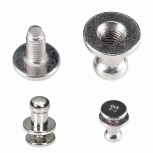 Šroubek, kulička, knoflík, nýt 5/4/8 mm, stříbrný, 5 ks