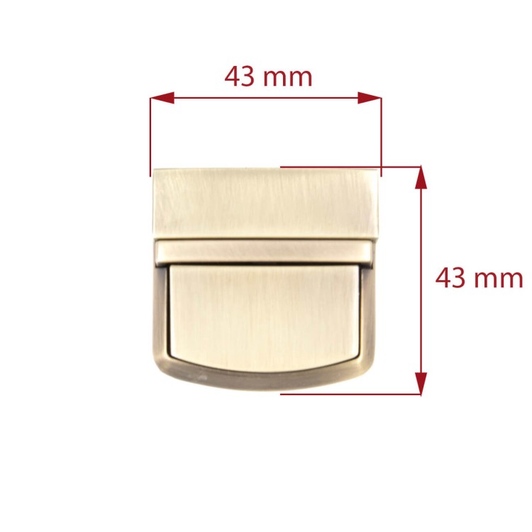 Zapięcie ZAMEK do teczki torebki 43x43mm