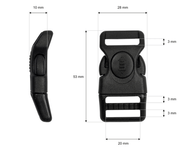 Klamra 20mm Plastik 3pkt 5szt