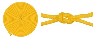 Pletené lano 4 mm, polypropylenové jádro, 25 m, žluté