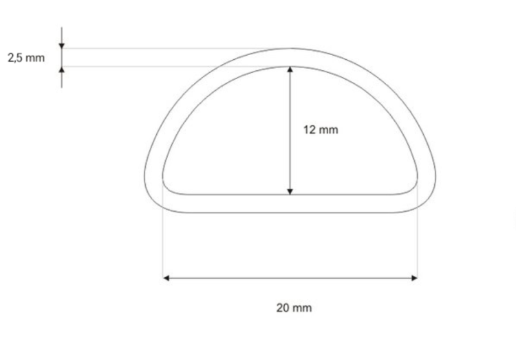 Półkole krawieckie 20mm drut 2,5mm Złote 20szt