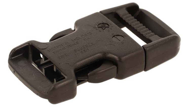 Klamra Duraflex 20 mm zatrzaskowa prosta - czarna, 5 szt.