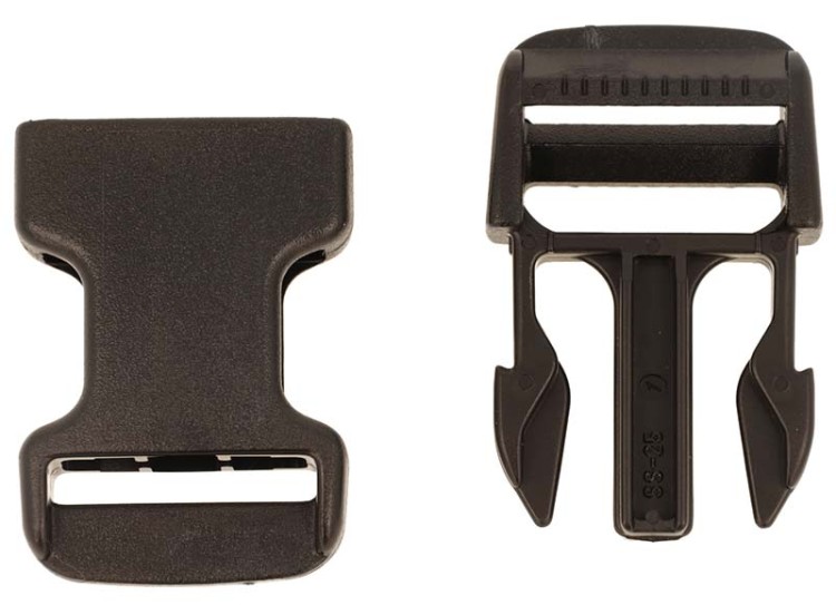 Klamra Duraflex 20 mm zatrzaskowa prosta - czarna, 5 szt.