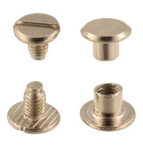 Nity skręcane Nit Śrubka 5mm Srebrny płaski 5szt