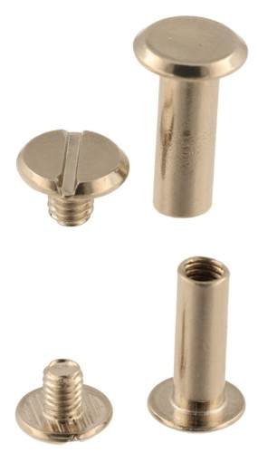 Nity skręcane Nit Śrubka 10mm Srebrny płaski 5szt