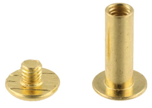 Nity skręcane Nit Śrubka 20mm Złoty płaski 5szt