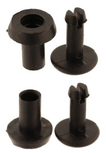 Plastový nýt 10 mm, černý, 10 ks, na zacvaknutí, lisovaný