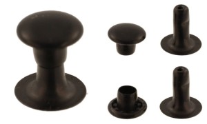 Kožedělný nýt N6 11,1 × 11,1 mm Nýty a kapsle, 50 ks, ČERNÝ