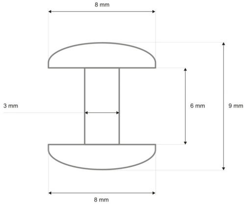 Nity kaletnicze 8x9mm Nierdzewne 50szt