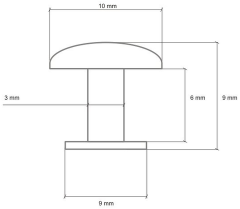 Nity 10x9mm kaletnicze St.Złoto 100szt