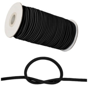 Gumová šňůrka, průměr 5 mm, černá, 100 m