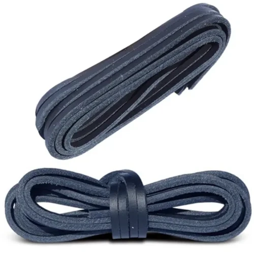 Sznurówki Skórzane Rzemyk 120cm Granatowe