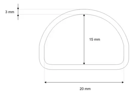Półkole 20/15/3 mm Złoto 10szt Półkółko D-RING