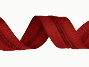 Zipová páska 8, zip 5 m + 5 s – červená 