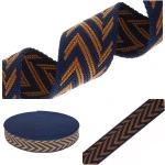 Nosná páska 38 mm, bavlna a polyester, 5 m, vzor „JODEŁKA“, tmavě modrá