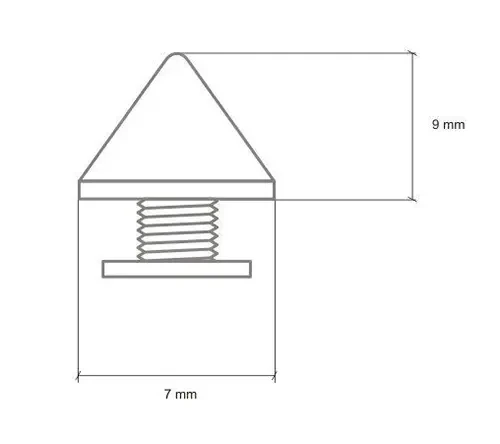 Ćwiek skręcany Kolec Nit Ozdoba 7x9mm 20szt