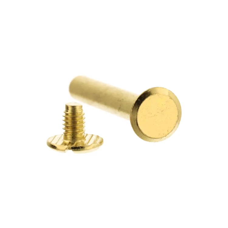 Nity skręcane Nit Śrubka 40mm Złoty płaski 10szt