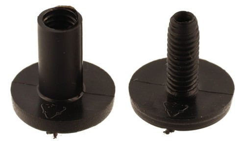 Śruba Nit 15mm plastikowy Czarny 20szt Nity skręcane