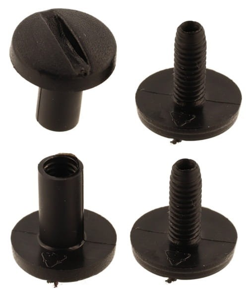Śruba Nit 20mm plastikowe Czarne 20szt Nity skręcane